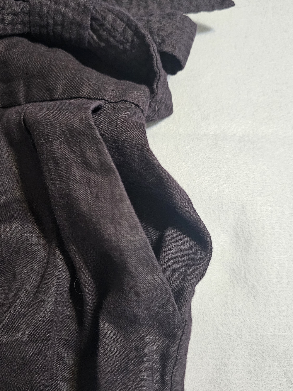 J.Crew 100% Linen Wide Leg Jumpsuit Black Tie Waist Cropped Size 00 Petite - Picture 11 of 12